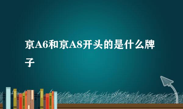 京A6和京A8开头的是什么牌子