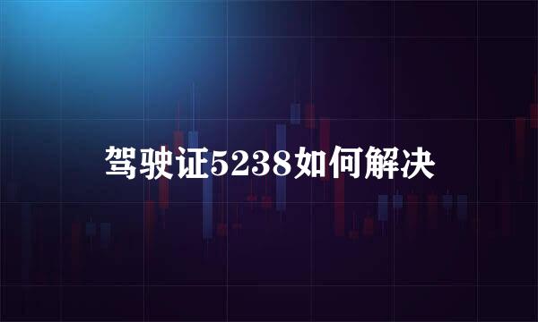 驾驶证5238如何解决