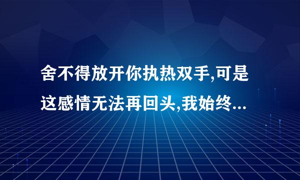 舍不得放开你执热双手,可是这感情无法再回头,我始终在你的回忆里停留,为什么