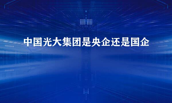 中国光大集团是央企还是国企