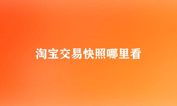 淘宝交易快照哪里看