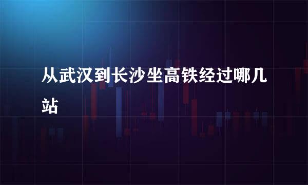 从武汉到长沙坐高铁经过哪几站