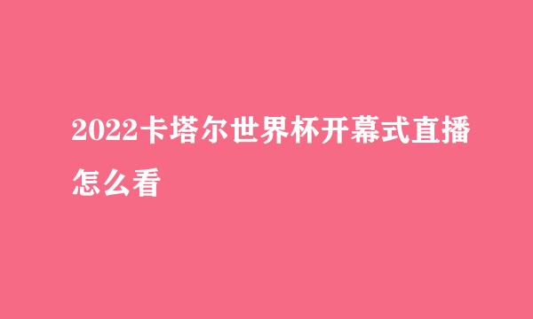 2022卡塔尔世界杯开幕式直播怎么看