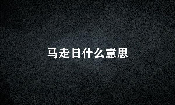 马走日什么意思