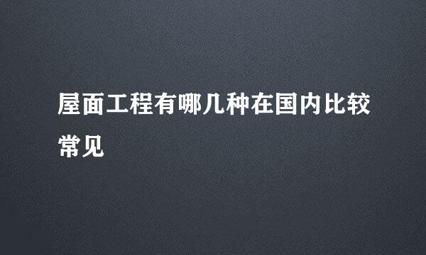 屋面工程有哪几种在国内比较常见