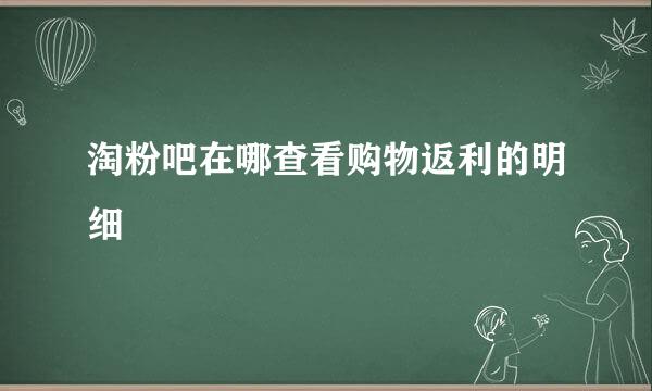 淘粉吧在哪查看购物返利的明细