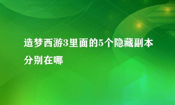 造梦西游3里面的5个隐藏副本分别在哪