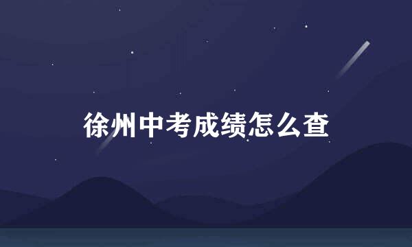 徐州中考成绩怎么查