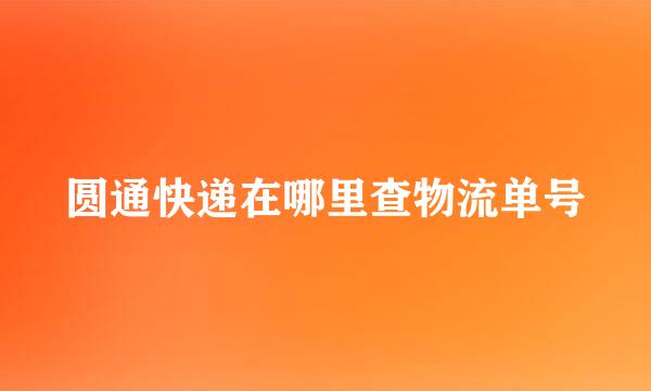 圆通快递在哪里查物流单号