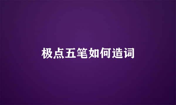 极点五笔如何造词