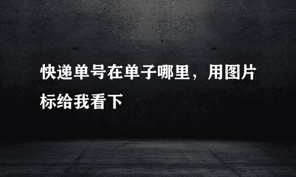 快递单号在单子哪里，用图片标给我看下