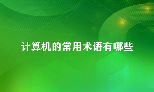计算机的常用术语有哪些