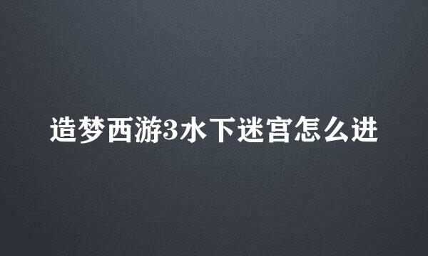 造梦西游3水下迷宫怎么进