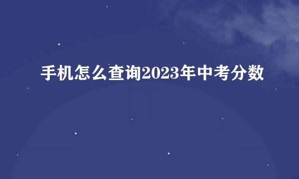 手机怎么查询2023年中考分数