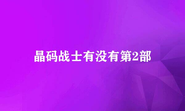 晶码战士有没有第2部