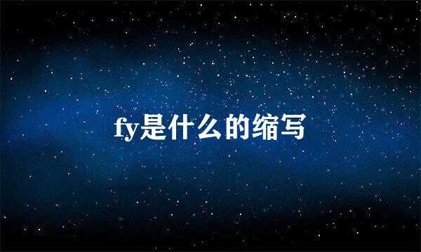 fy是什么的缩写