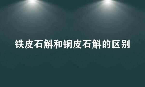 铁皮石斛和铜皮石斛的区别