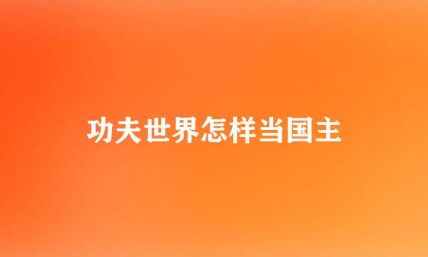 功夫世界怎样当国主