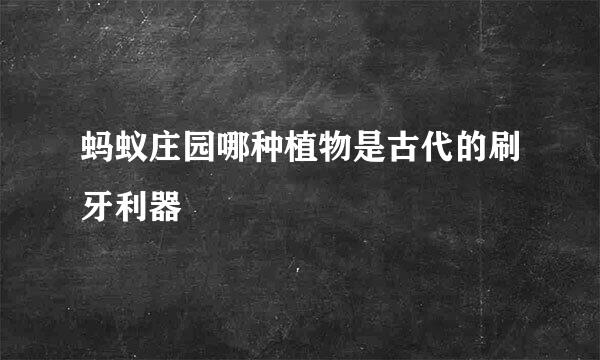 蚂蚁庄园哪种植物是古代的刷牙利器