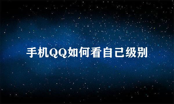 手机QQ如何看自己级别