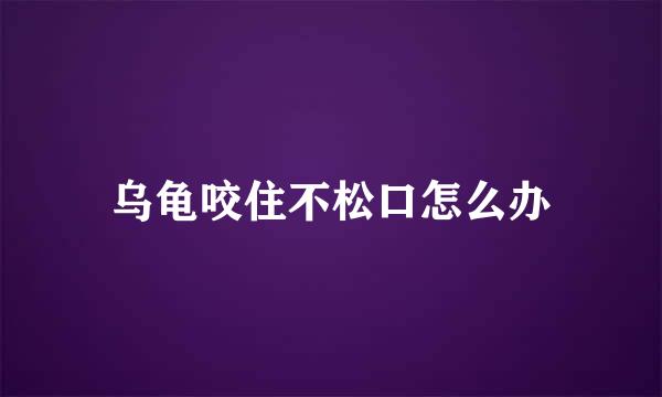 乌龟咬住不松口怎么办