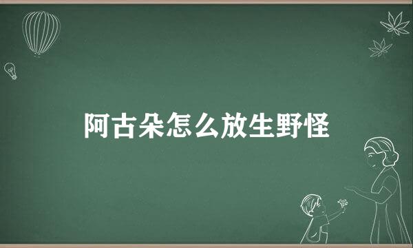 阿古朵怎么放生野怪