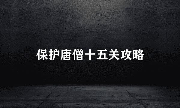 保护唐僧十五关攻略