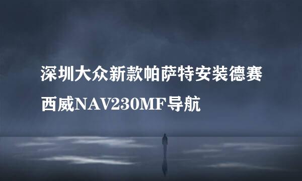 深圳大众新款帕萨特安装德赛西威NAV230MF导航
