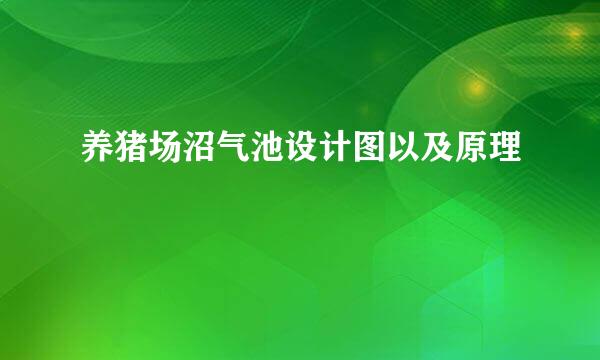 养猪场沼气池设计图以及原理