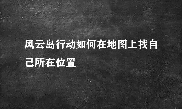 风云岛行动如何在地图上找自己所在位置