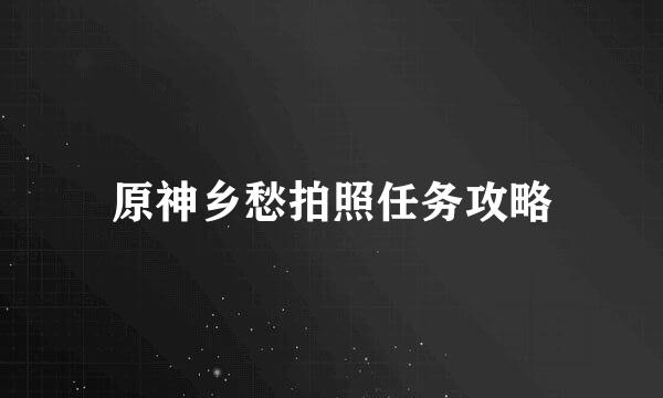 原神乡愁拍照任务攻略