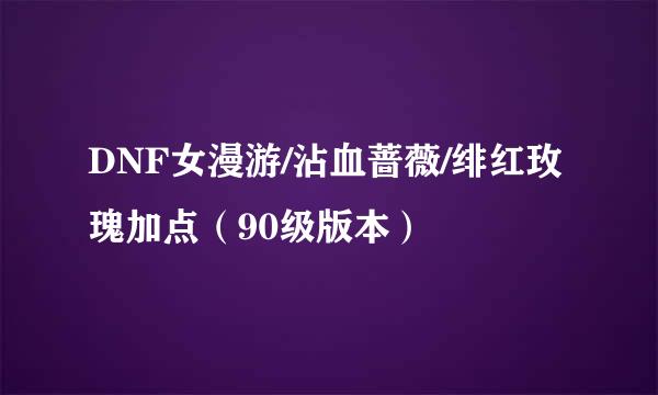 DNF女漫游/沾血蔷薇/绯红玫瑰加点（90级版本）