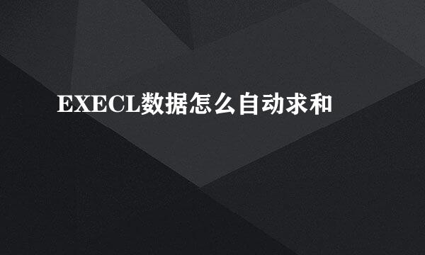 EXECL数据怎么自动求和