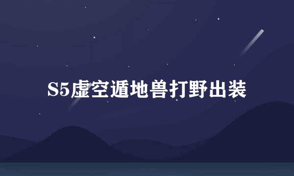 S5虚空遁地兽打野出装