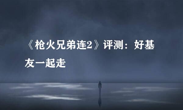 《枪火兄弟连2》评测：好基友一起走