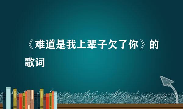 《难道是我上辈子欠了你》的歌词