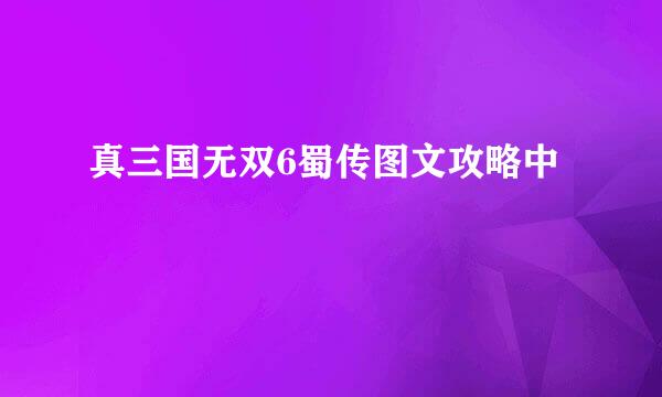 真三国无双6蜀传图文攻略中