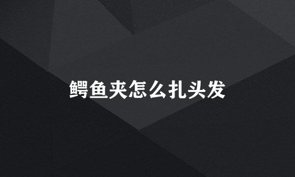 鳄鱼夹怎么扎头发