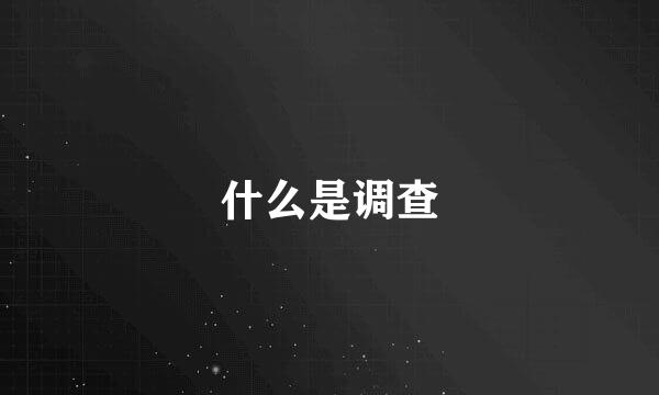 什么是调查