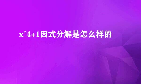 x^4+1因式分解是怎么样的