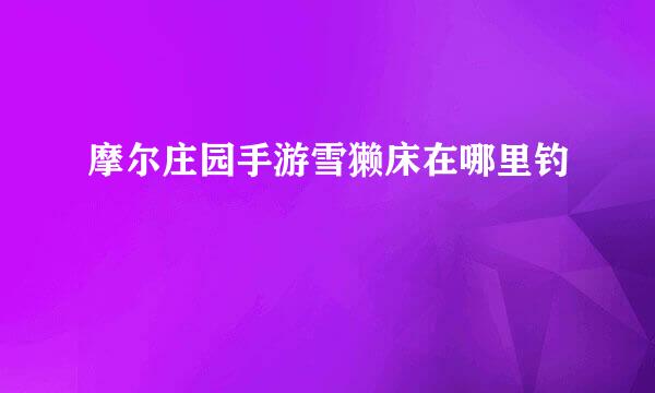 摩尔庄园手游雪獭床在哪里钓