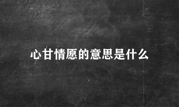 心甘情愿的意思是什么