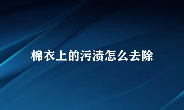 棉衣上的污渍怎么去除