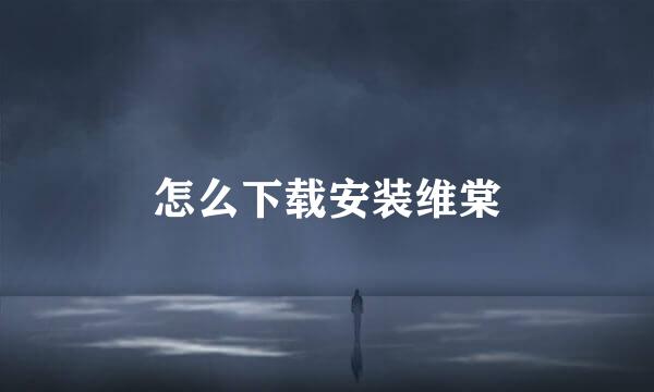 怎么下载安装维棠