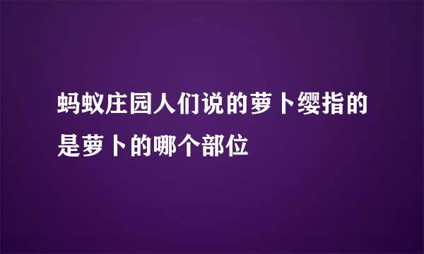 蚂蚁庄园人们说的萝卜缨指的是萝卜的哪个部位