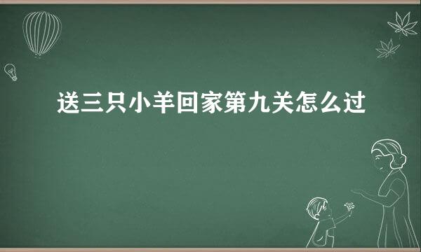 送三只小羊回家第九关怎么过