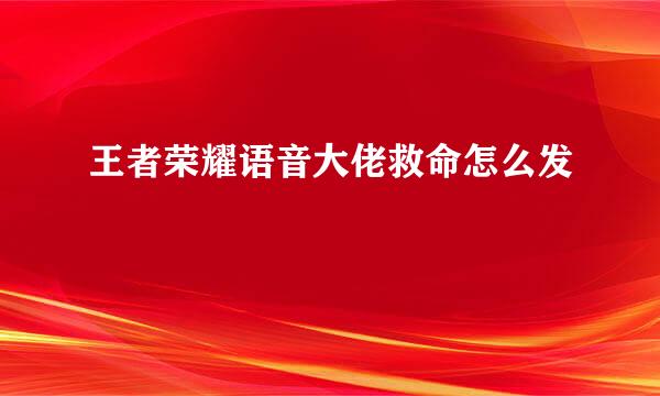 王者荣耀语音大佬救命怎么发