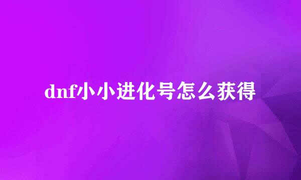 dnf小小进化号怎么获得