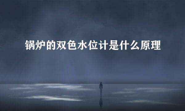 锅炉的双色水位计是什么原理