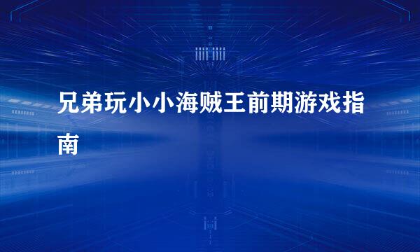兄弟玩小小海贼王前期游戏指南